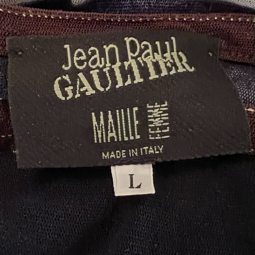 Jean Paul Gaultier Stripped Sailor Tattoo Mesh Tank Top, Sz. L, Used; Very Good - Picture 3 of 3